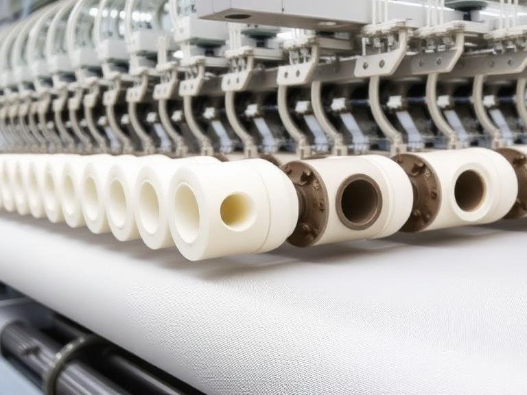 Wear-resistant ceramic parts improve durability and reduce maintenance in textile equipment.